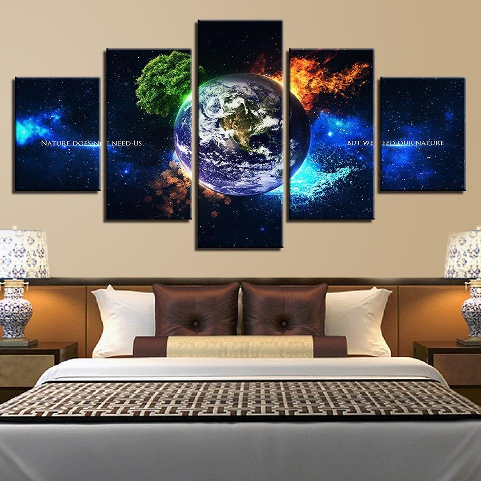Elements of Earth 5 Piece HD Multi Panel Canvas Wall Art Frame-Original Frame