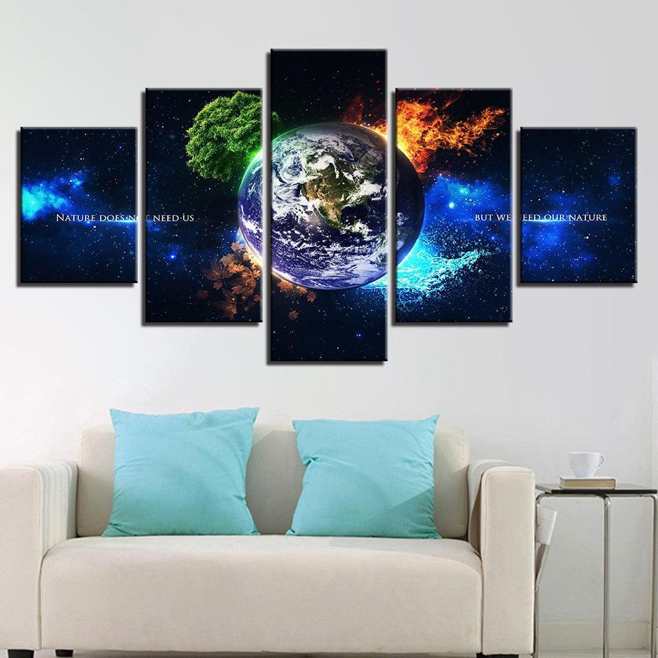 Elements of Earth 5 Piece HD Multi Panel Canvas Wall Art Frame-Original Frame