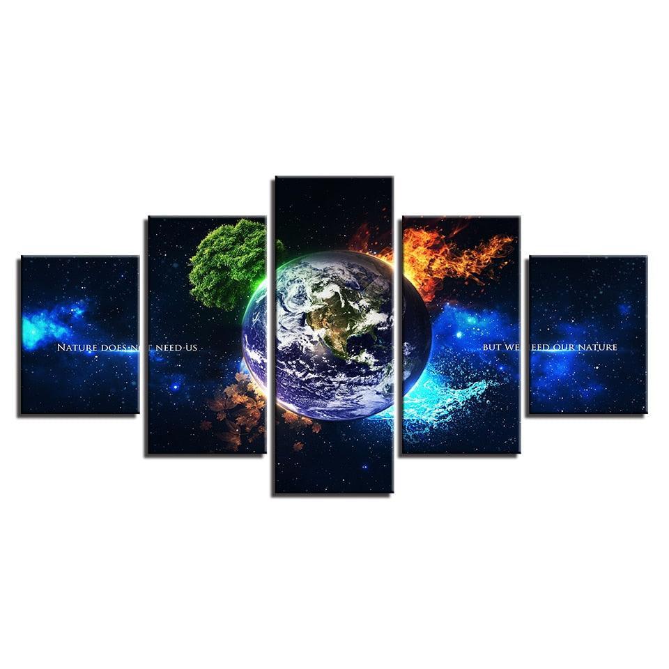 Elements of Earth 5 Piece HD Multi Panel Canvas Wall Art Frame-Original Frame