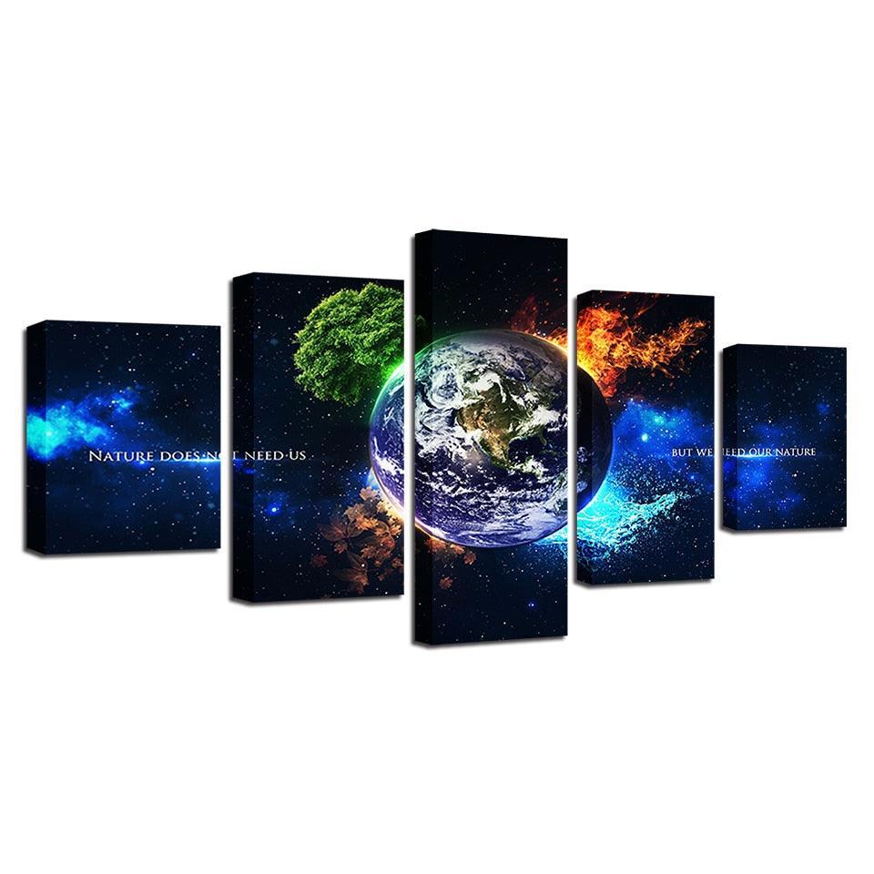 Elements of Earth 5 Piece HD Multi Panel Canvas Wall Art Frame-Original Frame