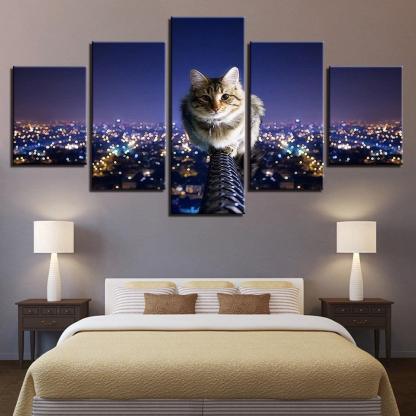 Cat 5 Piece HD Multi Panel Canvas Wall Art Frame-Original Frame