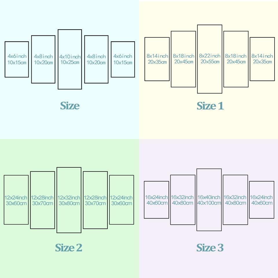 Flowers 5 Piece HD Multi Panel Canvas Wall Art Frame-Original Frame