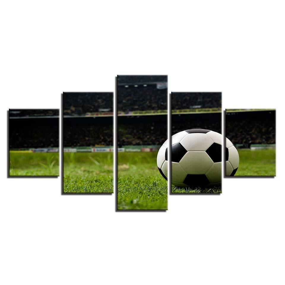 Football Course Sports 5 Piece HD Multi Panel Canvas Wall Art Frame-Original Frame