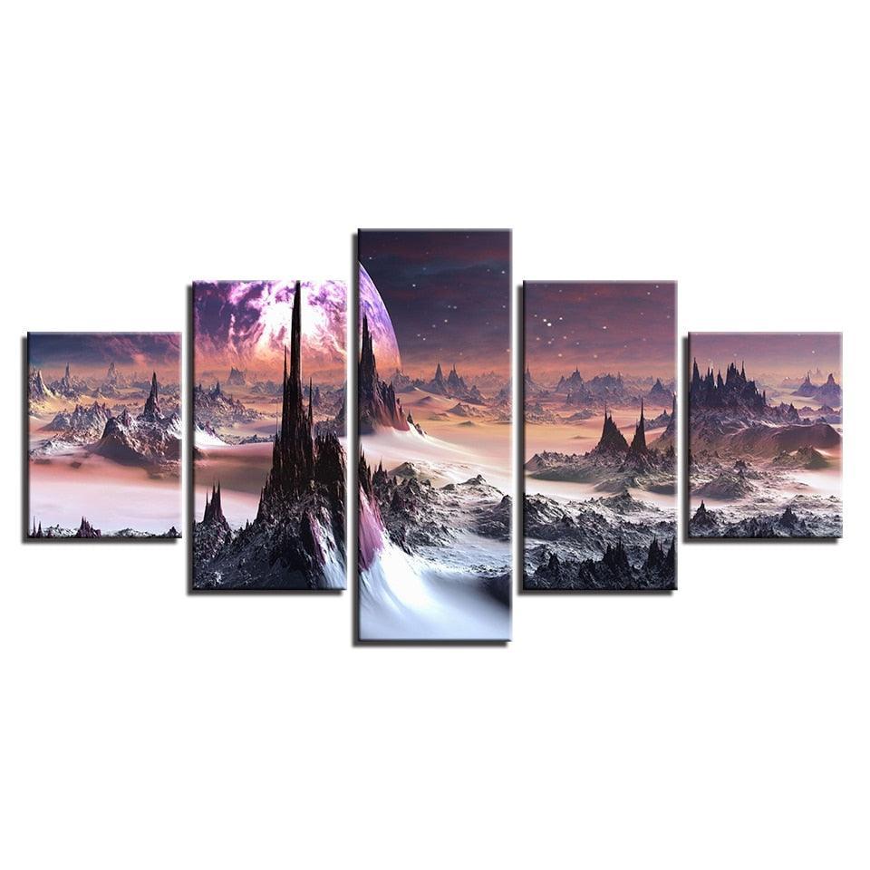 Wushan Moon 5 Piece HD Multi Panel Canvas Wall Art Frame-Original Frame