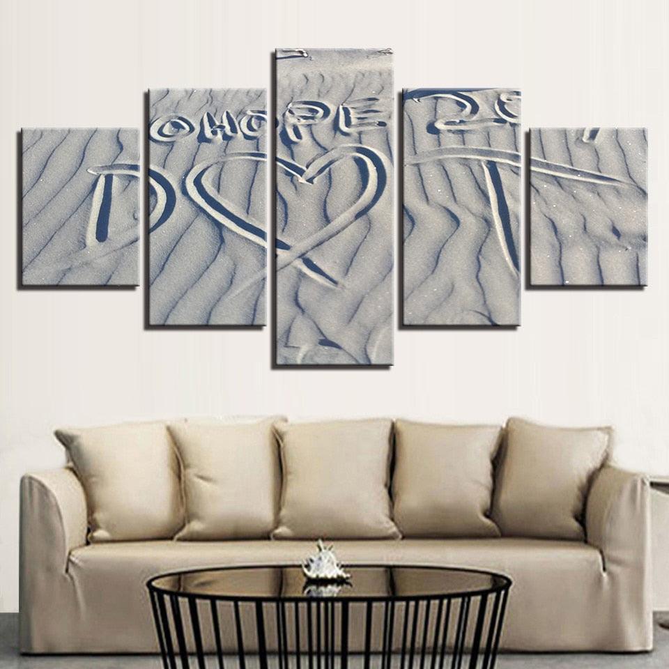 Sand Drawing 5 Piece HD Multi Panel Canvas Wall Art Frame-Original Frame