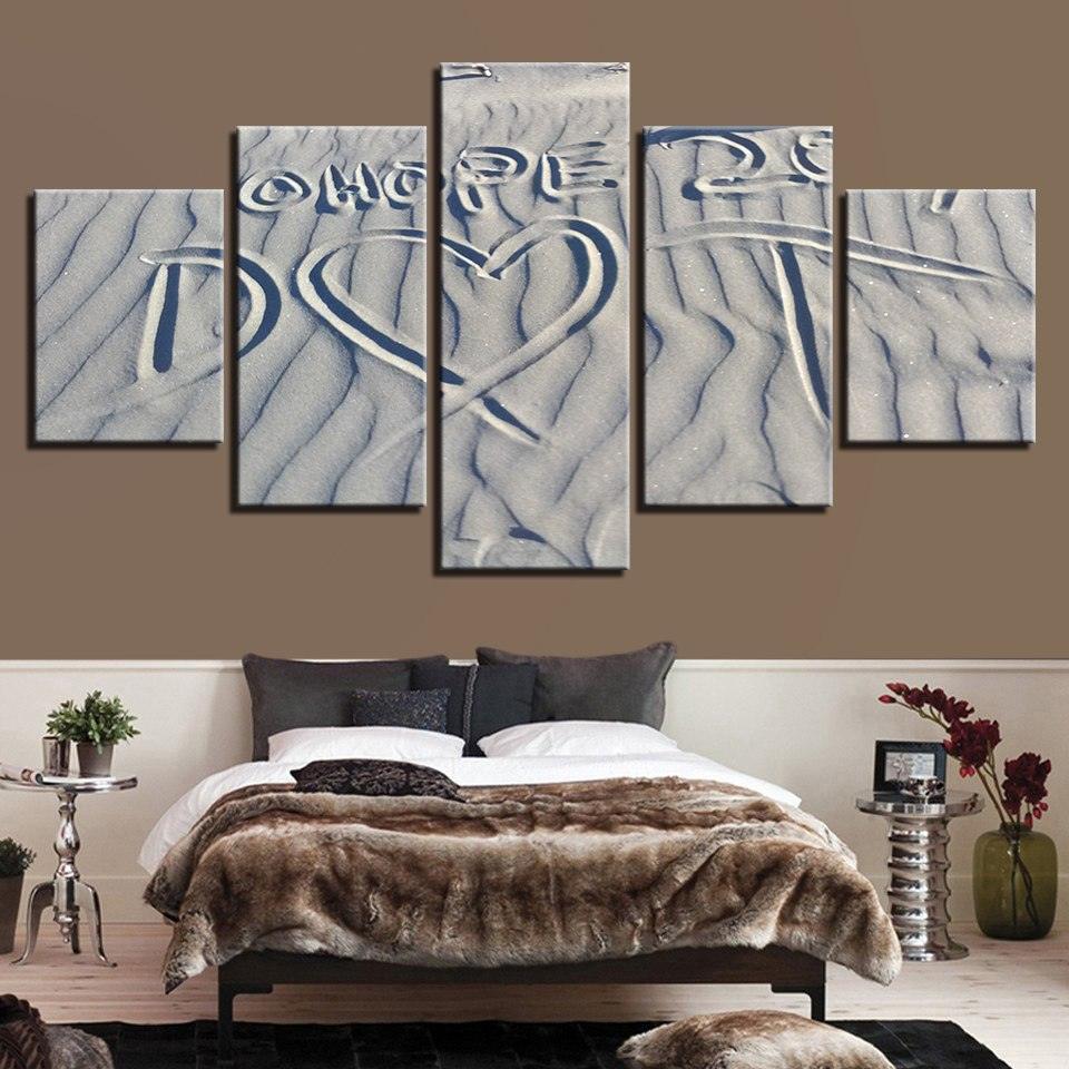 Sand Drawing 5 Piece HD Multi Panel Canvas Wall Art Frame-Original Frame