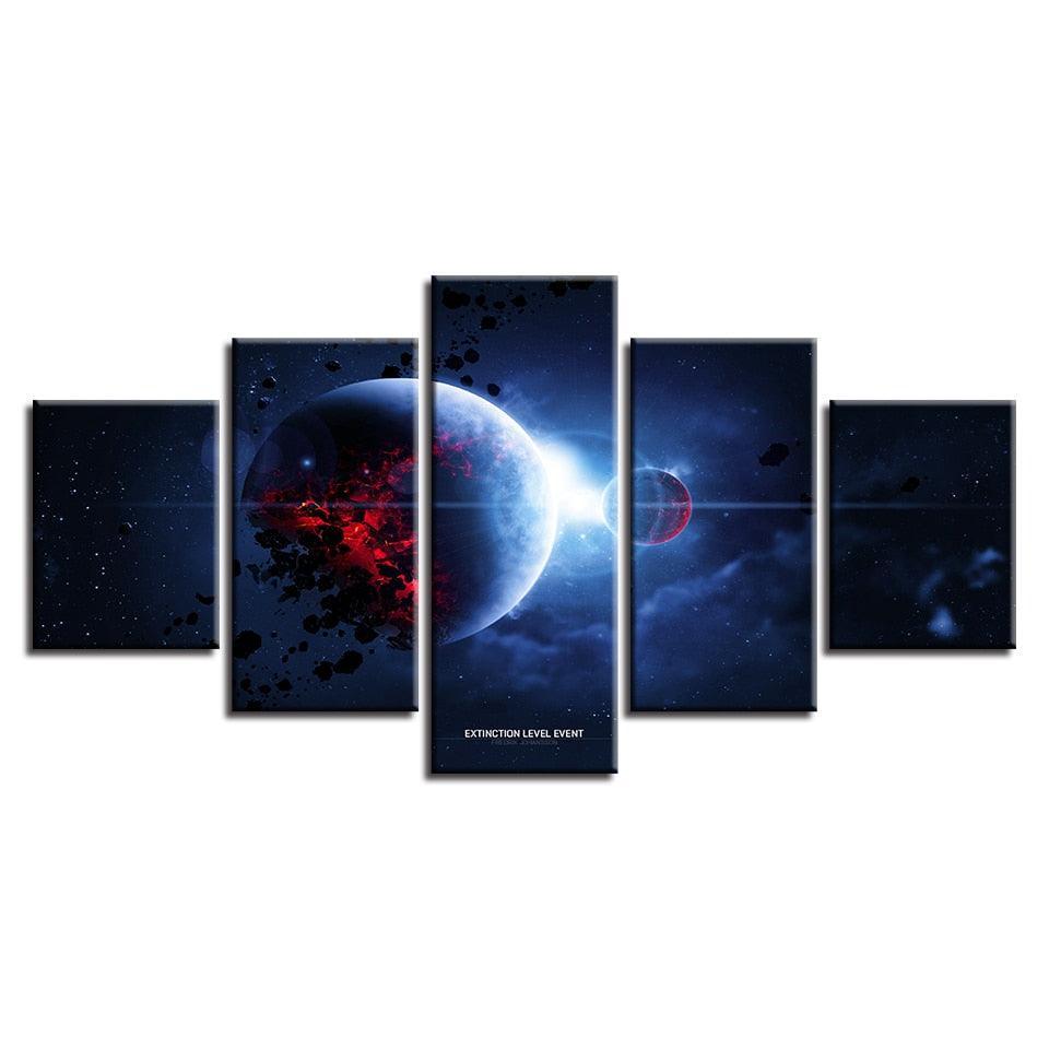 Outer Space 5 Piece HD Multi Panel Canvas Wall Art Frame-Original Frame