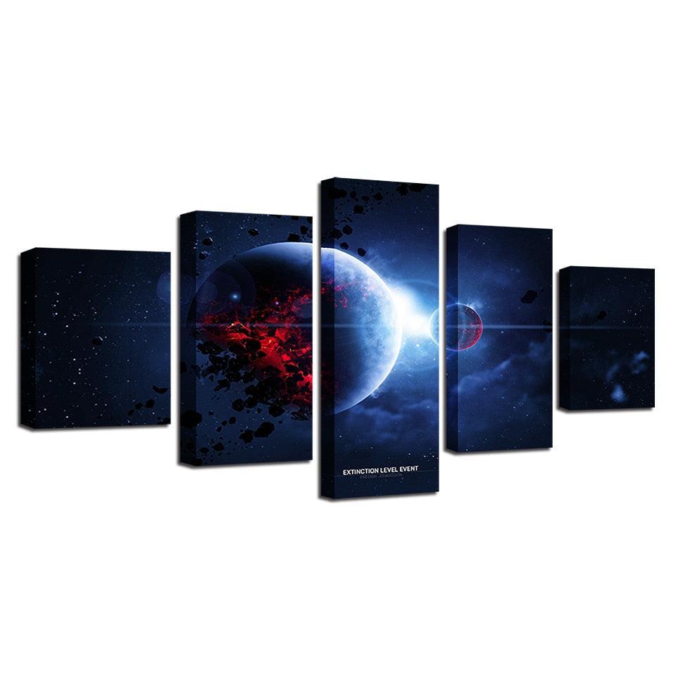 Outer Space 5 Piece HD Multi Panel Canvas Wall Art Frame-Original Frame