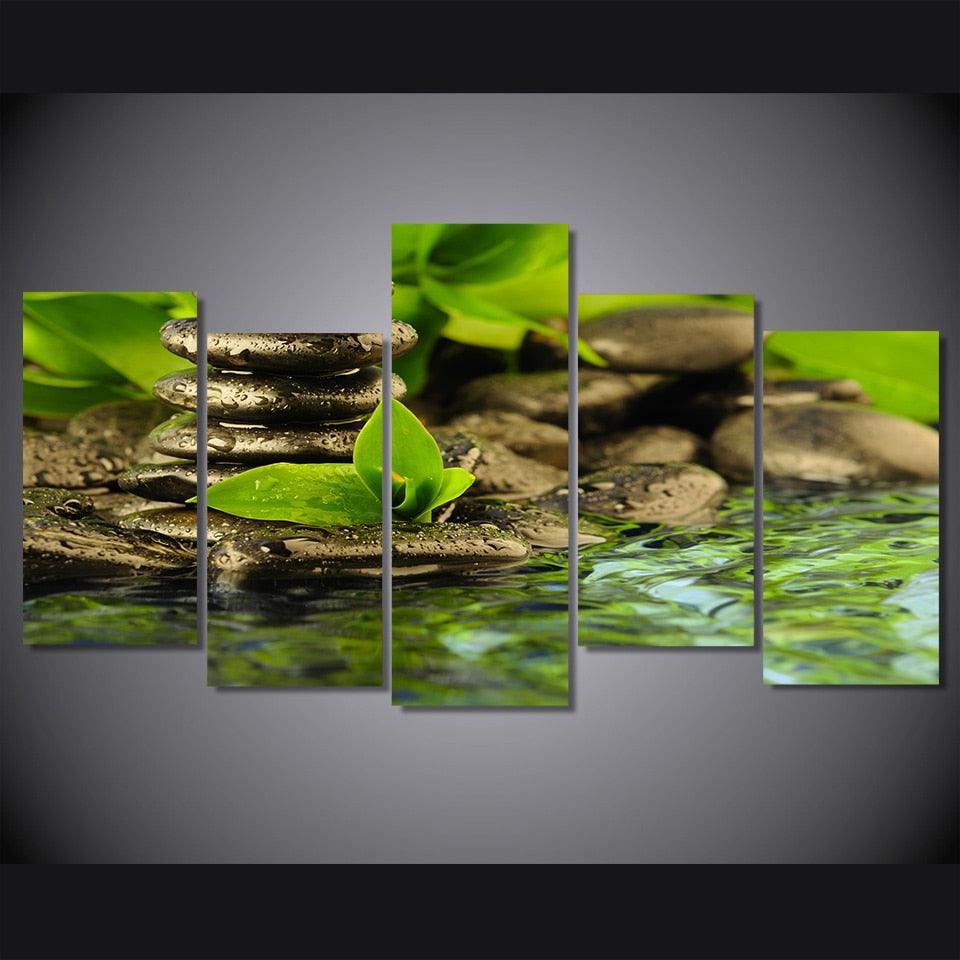 New Life From Stone 5 Piece HD Multi Panel Canvas Wall Art Frame-Original Frame