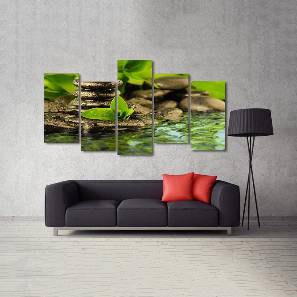 New Life From Stone 5 Piece HD Multi Panel Canvas Wall Art Frame-Original Frame