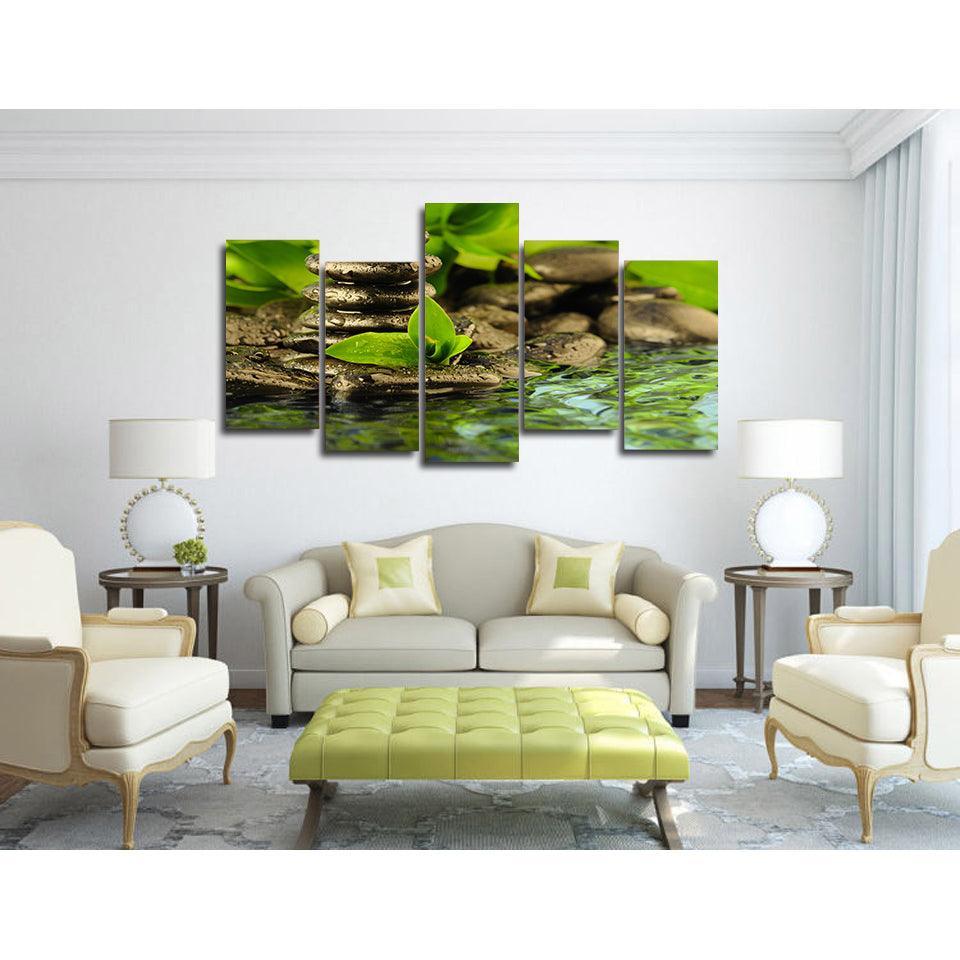 New Life From Stone 5 Piece HD Multi Panel Canvas Wall Art Frame-Original Frame