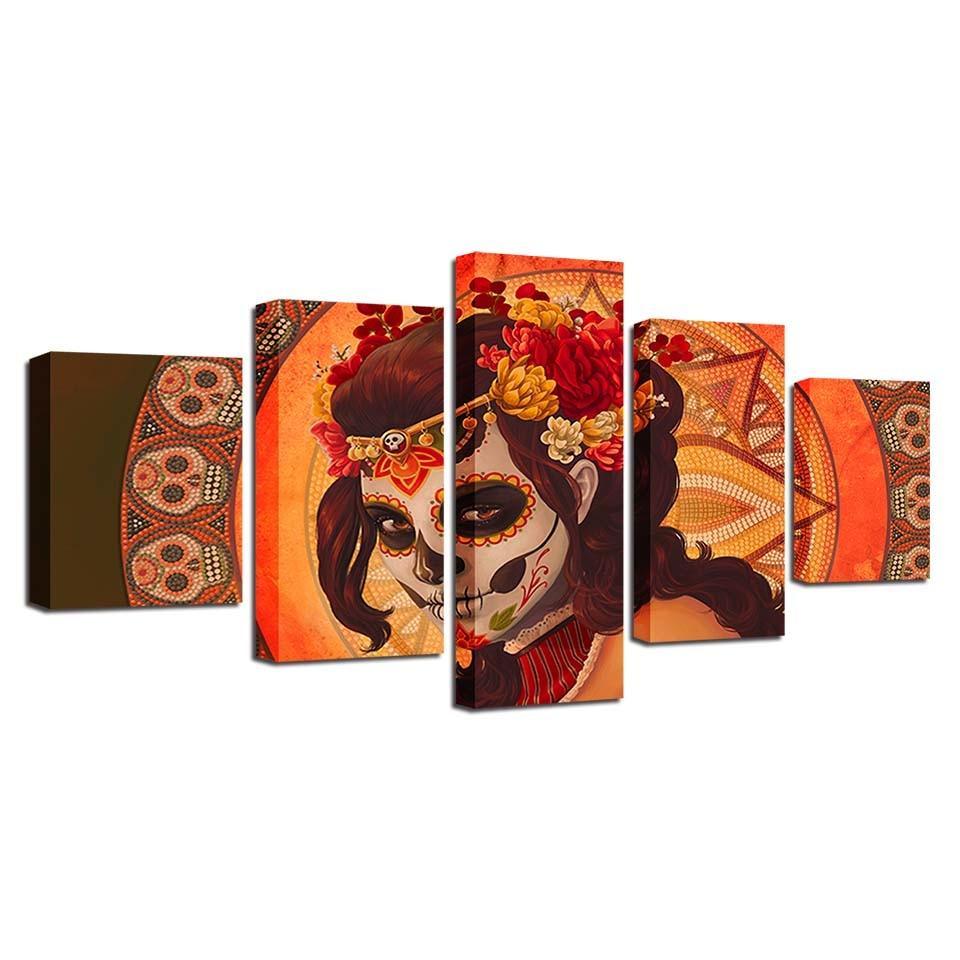 Day Of The Afterlife 5 Piece HD Panel Canvas Wall Art Frame-Original Frame