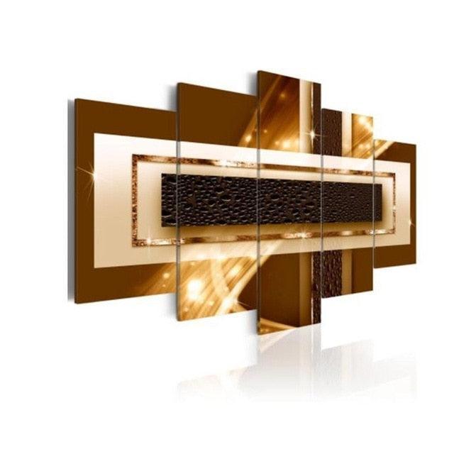 Elegant Geometry Five-Piece Canvas Display-Original Frame