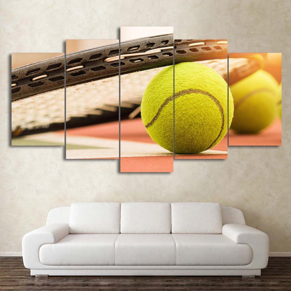 Tennis 5 Piece HD Multi Panel Canvas Wall Art Frame-Original Frame