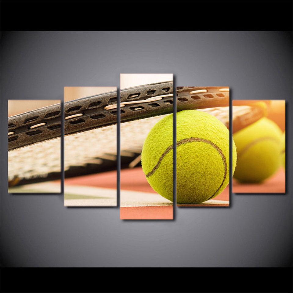 Tennis 5 Piece HD Multi Panel Canvas Wall Art Frame-Original Frame