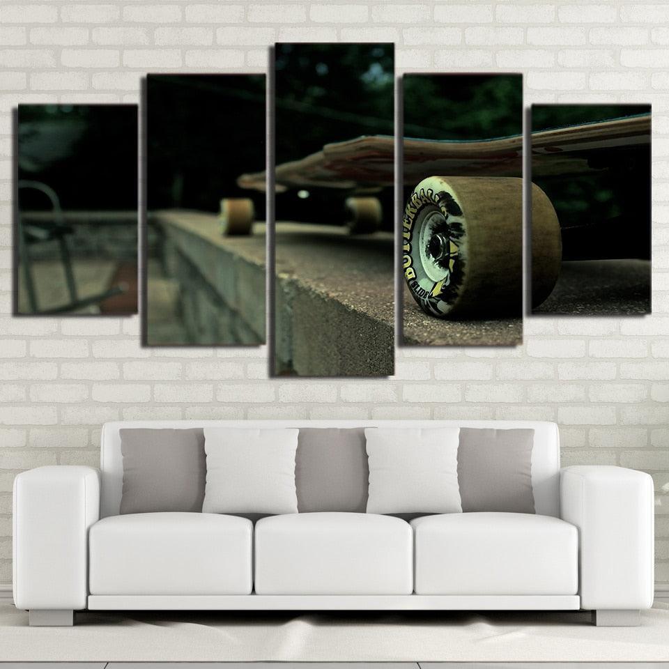 Skateboard 5 Piece HD Multi Panel Canvas Wall Art Frame-Original Frame
