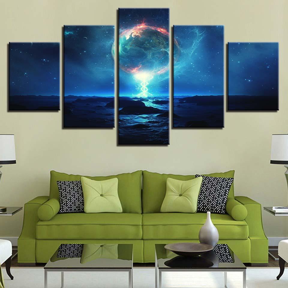 Magical Night 5 Piece HD Multi Panel Canvas Wall Art Frame-Original Frame