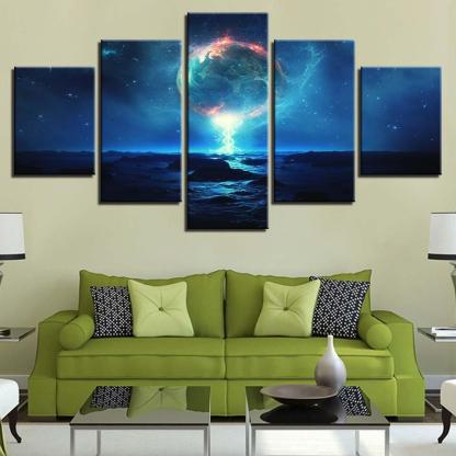 Magical Night 5 Piece HD Multi Panel Canvas Wall Art Frame-Original Frame