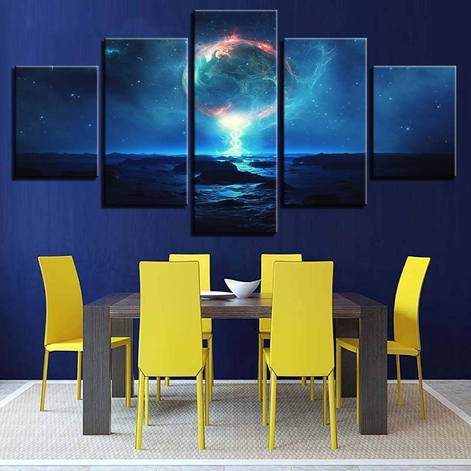 Magical Night 5 Piece HD Multi Panel Canvas Wall Art Frame-Original Frame