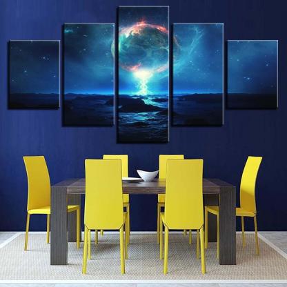 Magical Night 5 Piece HD Multi Panel Canvas Wall Art Frame-Original Frame