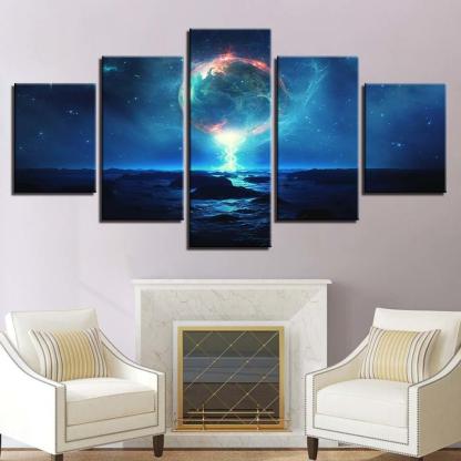 Magical Night 5 Piece HD Multi Panel Canvas Wall Art Frame-Original Frame