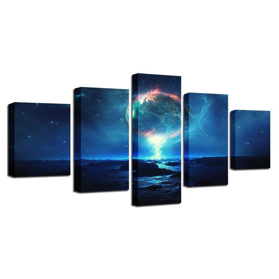 Magical Night 5 Piece HD Multi Panel Canvas Wall Art Frame-Original Frame