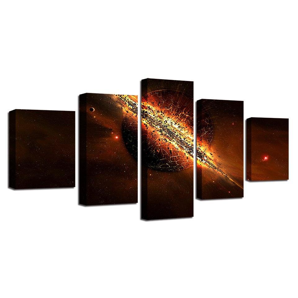 Planet Destruction 5 Piece HD Multi Panel Canvas Wall Art-Original Frame