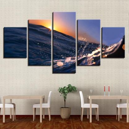 Sunrise Sunshine 5 Piece HD Multi Panel Canvas Wall Art Frame-Original Frame