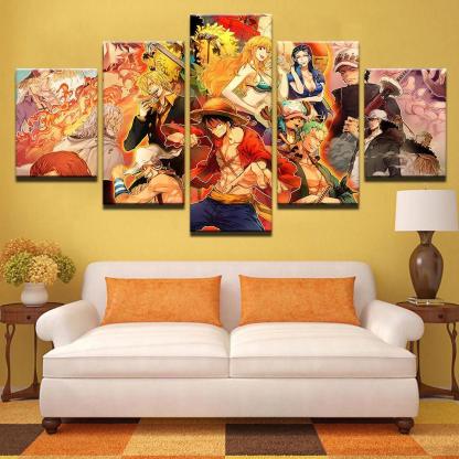 Different Cartoons 5 Piece HD Multi Panel Canvas Wall Art Frame-Original Frame