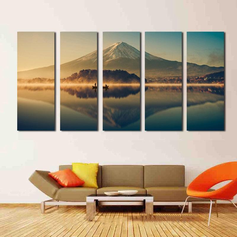Mount Fuji 5 Piece HD Multi Panel Canvas Wall Art Frame – Original