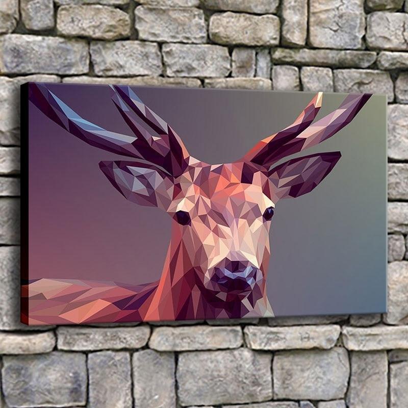 Deer 1 Piece HD Multi Panel Canvas Wall Art Frame-Original Frame