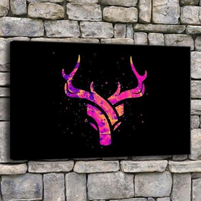 Artistic Deer Horns 1 Piece HD Multi Panel Canvas Wall Art Frame-Original Frame