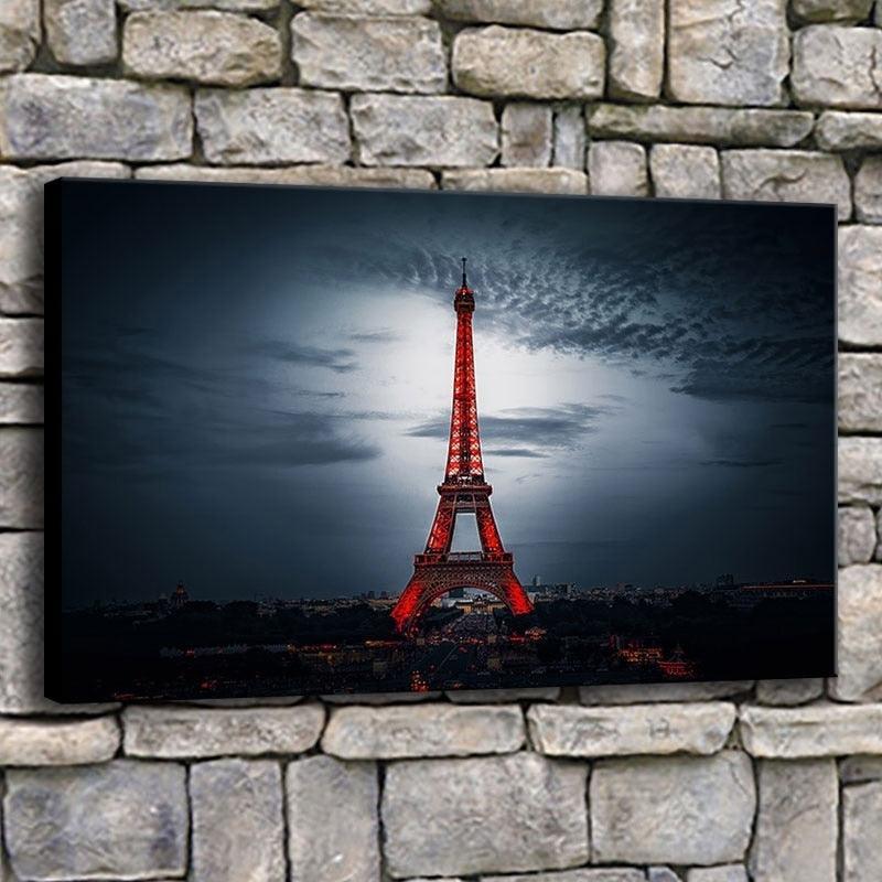 Eiffel Tower 1 Piece HD Multi Panel Canvas Wall Art Frame-Original Frame