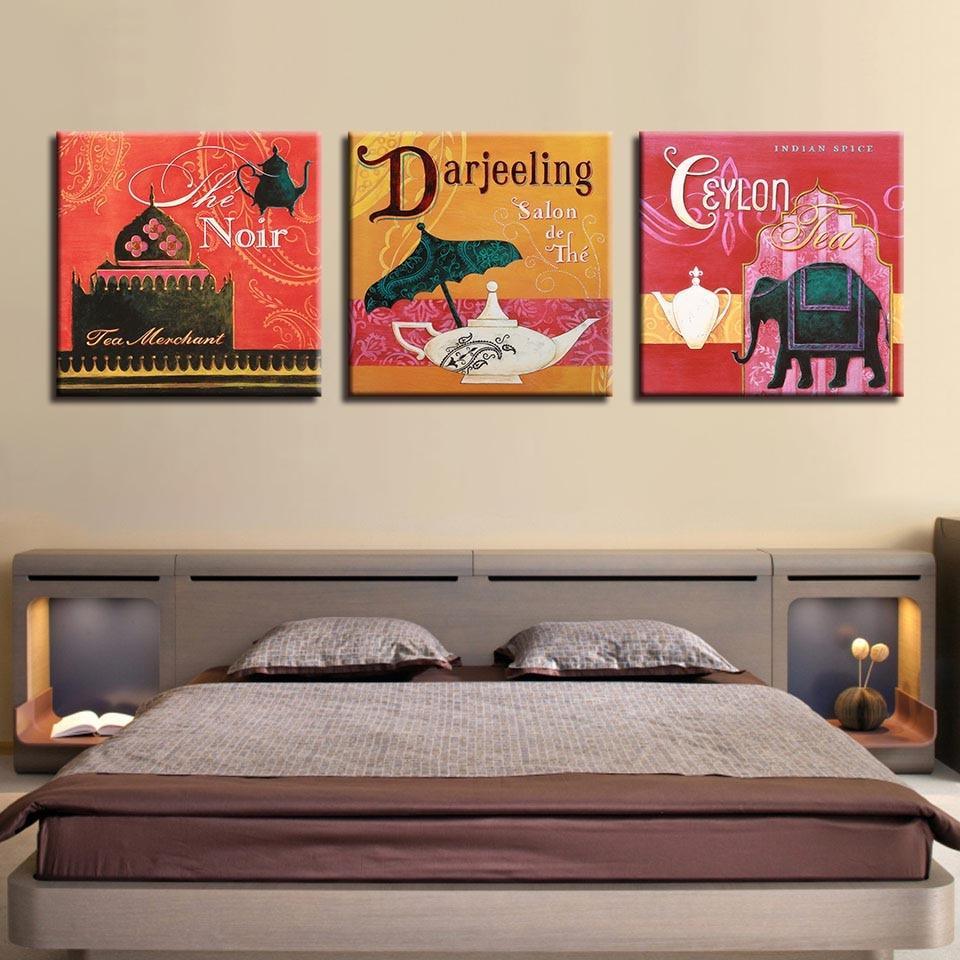 Indian Art 3 Piece HD Multi Panel Canvas Wall Art Frame-Original Frame