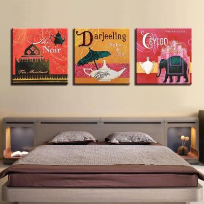 Indian Art 3 Piece HD Multi Panel Canvas Wall Art Frame-Original Frame