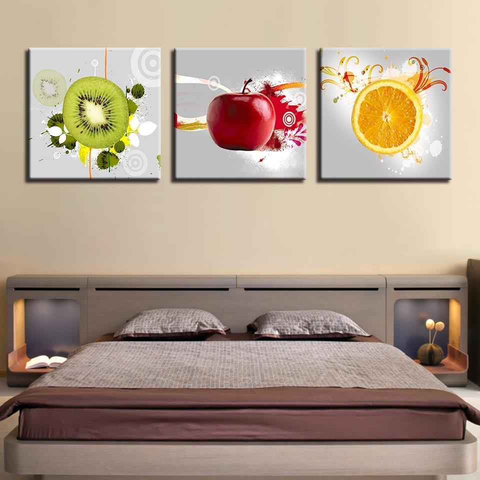 Fruits 3 Piece HD Multi Panel Canvas Wall Art Frame-Original Frame