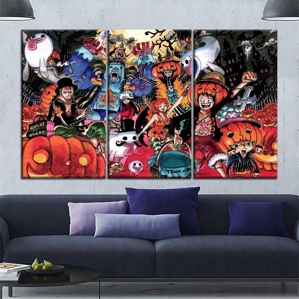 Halloween Costume Painting 3 Piece HD Multi Panel Canvas Wall Art Frame-Original Frame