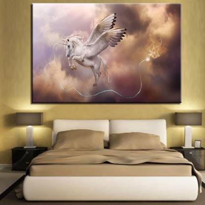 Unicorn Art 1 Piece HD Multi Panel Canvas Wall Art Frame-Original Frame