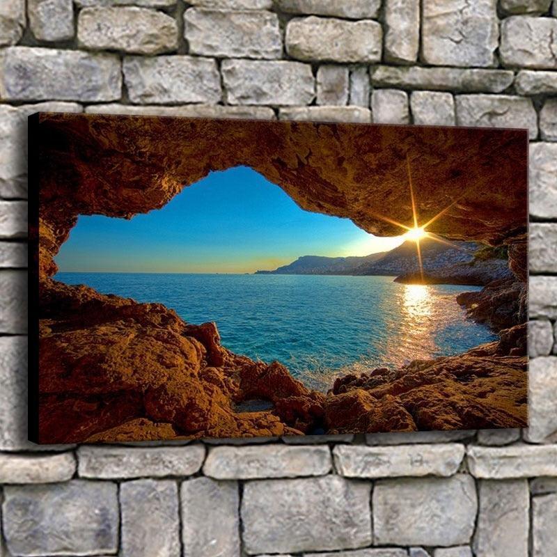 Sunset Beach 1 Piece HD Multi Panel Canvas Wall Art Frame-Original Frame