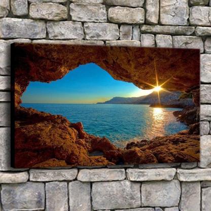 Sunset Beach 1 Piece HD Multi Panel Canvas Wall Art Frame-Original Frame