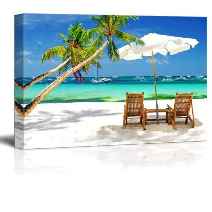 1 Piece Tropical Vacation At The Beach Wall Art-Original Frame