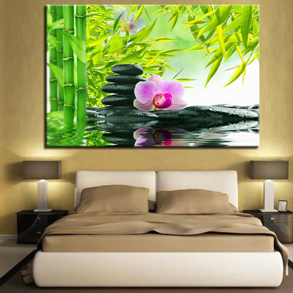 Stones & Flowers 1 Piece HD Multi Panel Canvas Wall Art Frame-Original Frame