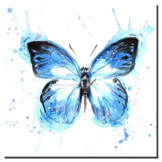 1 Piece Blue Butterfly Pictures Wall Art-Original Frame