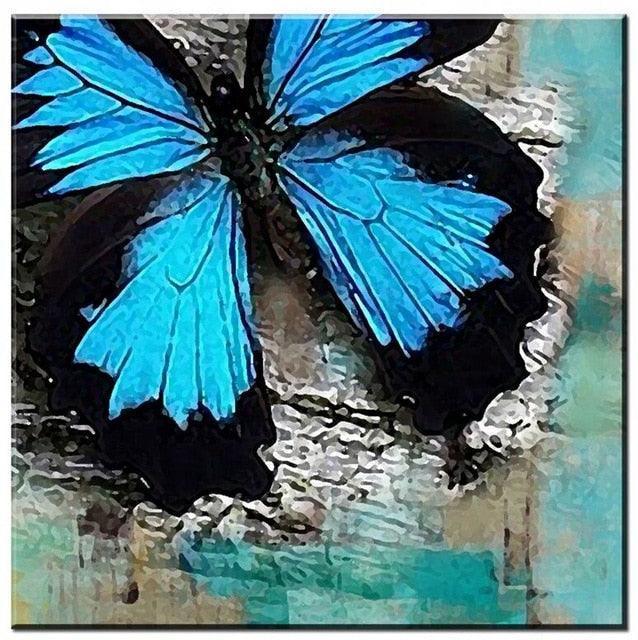 1 Piece Blue Butterfly Pictures Wall Art-Original Frame