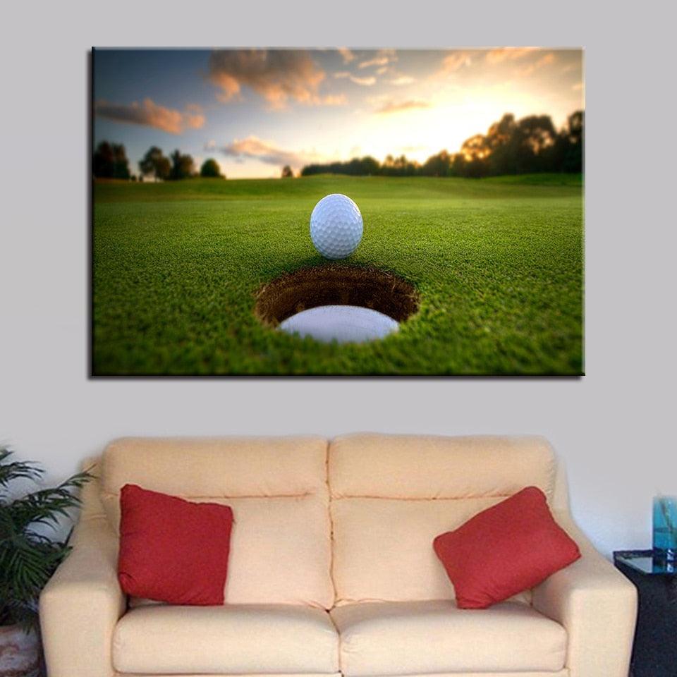 Golf Ball Course Canvas Wall Art-Original Frame