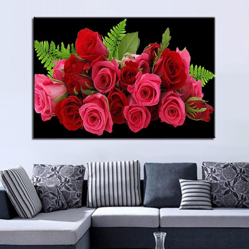 Flower 1 Piece HD Multi Panel Canvas Wall Art Frame-Original Frame
