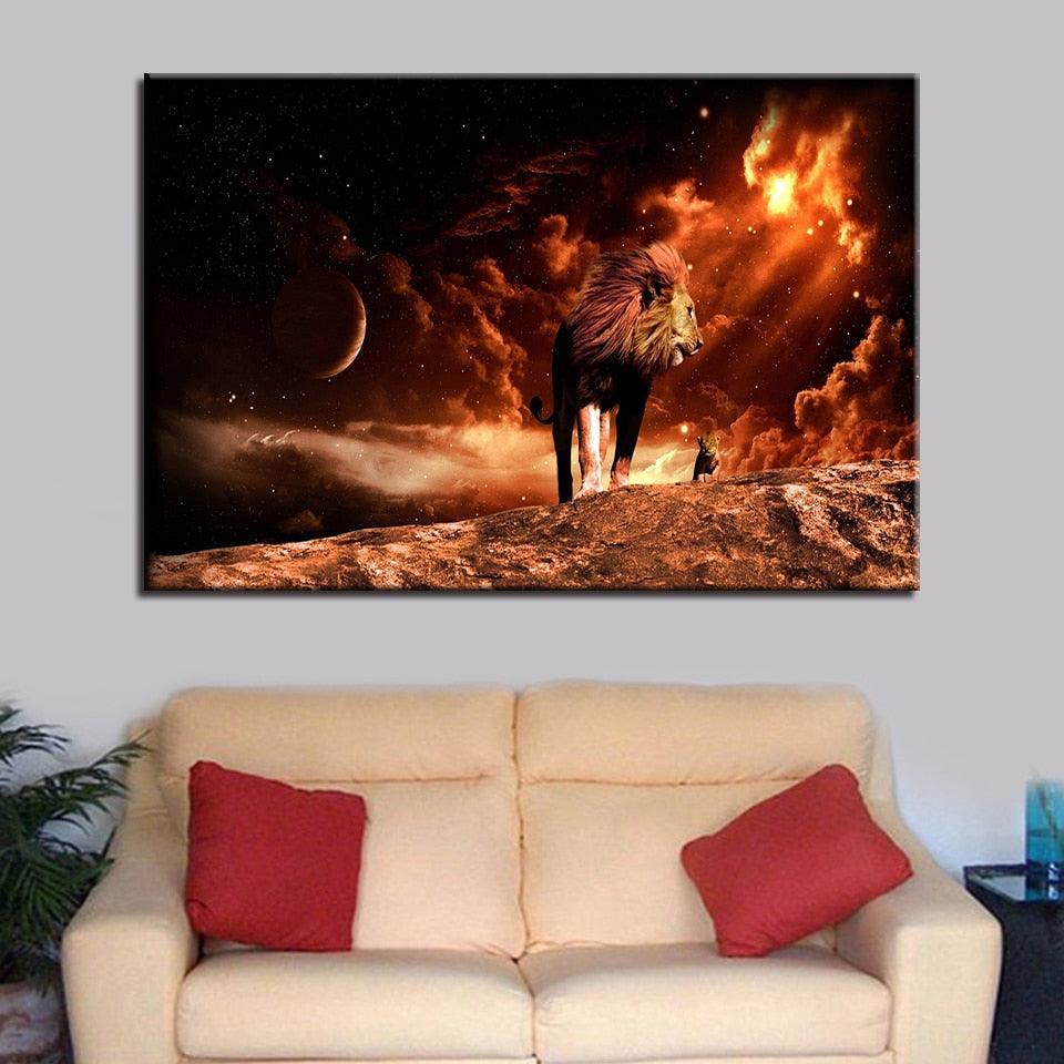 Lion Abstract Paintings Framework-Original Frame