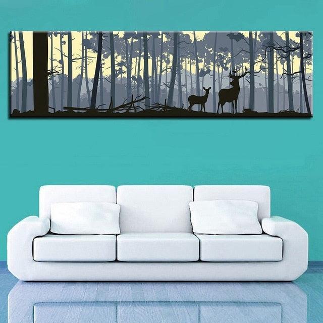 Two Deer 1 Piece HD Multi Panel Canvas Wall Art Frame-Original Frame