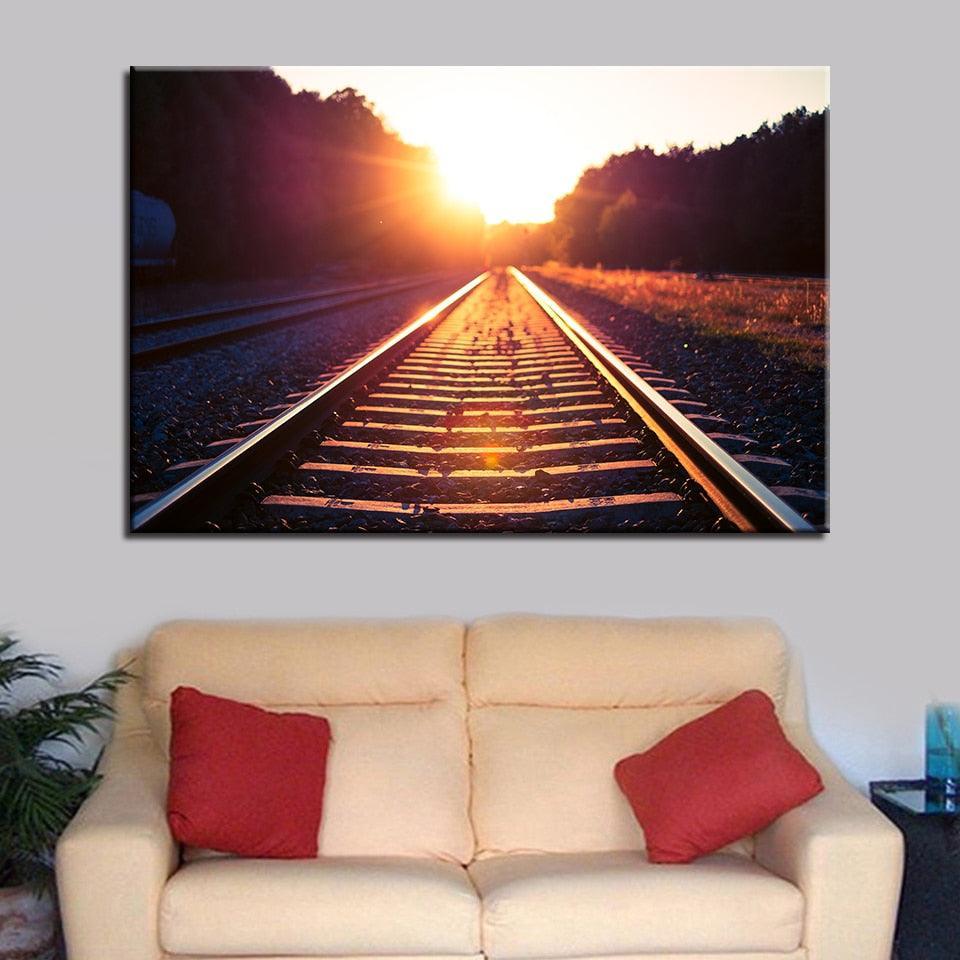 Rail Track Lights 1 Piece HD Multi Panel Canvas Wall Art-Original Frame