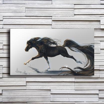 Majestic Horse Running 1 Piece HD Multi Panel Canvas Wall Art Frame-Original Frame